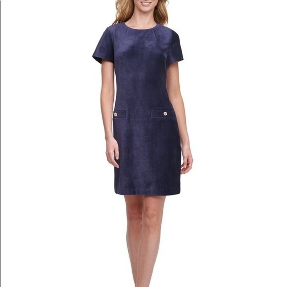 Tommy Hilfiger Corduroy Shift Dress Dark Navy Blue Size 16